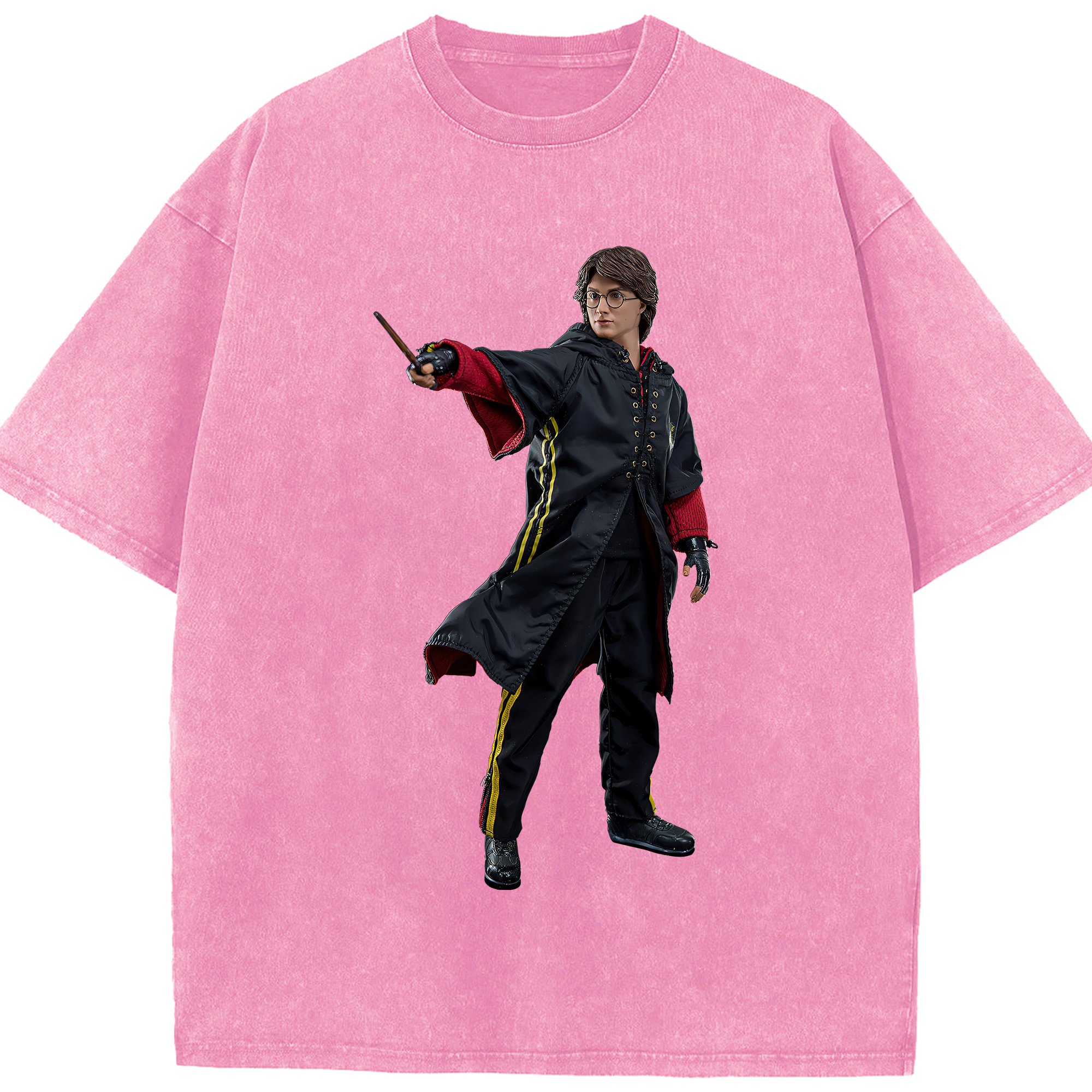 （画像用） Harry Potter ハリー・ポッターシリーズ 綿100% ヴィンテージ風 半袖Tシャツ（フロントプリント）